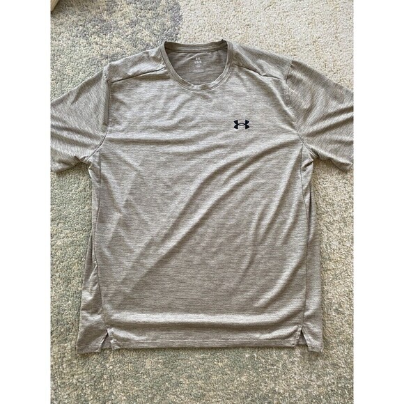 Under Armour Shirt Mens Large Gray Green Loose HeatGear Athletic Active Casual - Picture 1 of 6